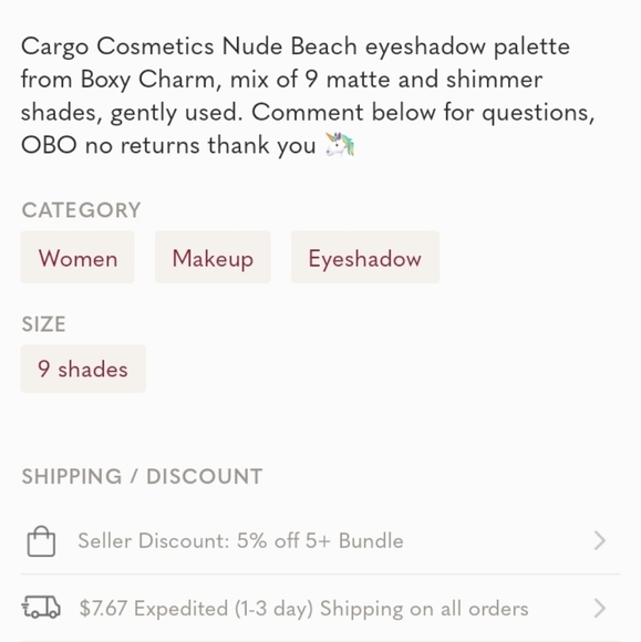 Nwt Cargo Nude Beach eyeshadow palette - Picture 4 of 4